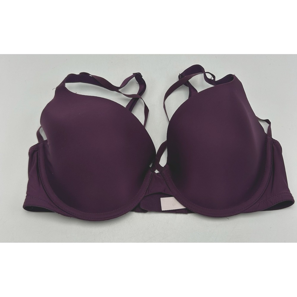 Victorias Secret Dream Angels Bra 34D Lined Demi Burgundy Plum Strappy